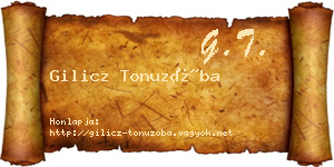 Gilicz Tonuzóba névjegykártya